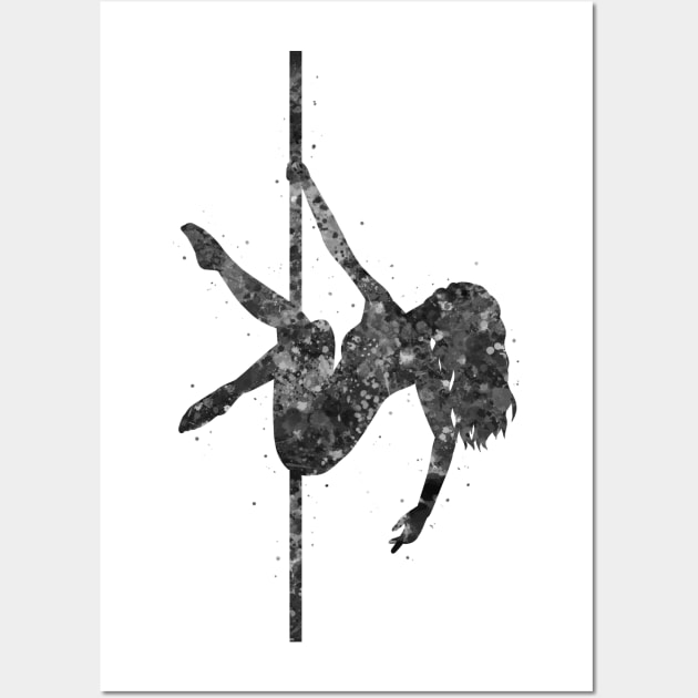 Pole dance girl black and white Wall Art by Yahya Art